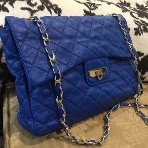 Franco Veroli quilted  Royal Blue shoulder bag